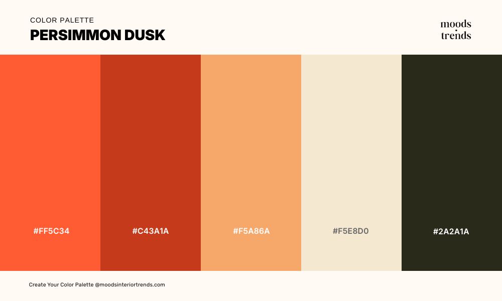Trending Color Palette Persimmon Dusk 2026