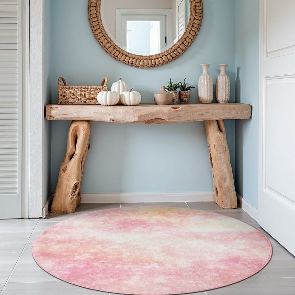 Dreamy Abstract Watercolor Pink Rug