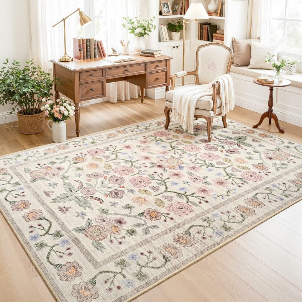Floral Vintage Pink Rug