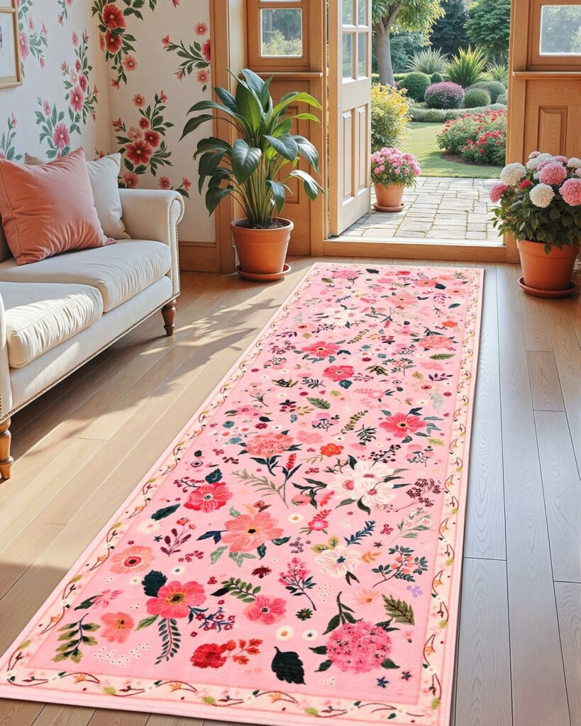 Pink Floor Runner Rug