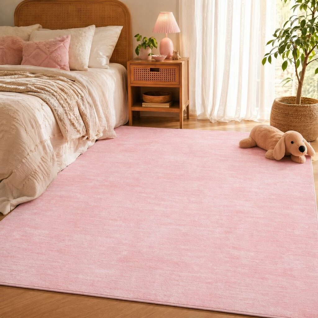 Solid Blush Area Rug